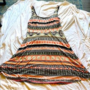 Beautiful boho print midi dress with full skirt